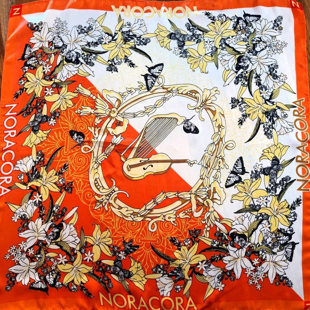 NORA CORA 70's Vintage Silk Scarf